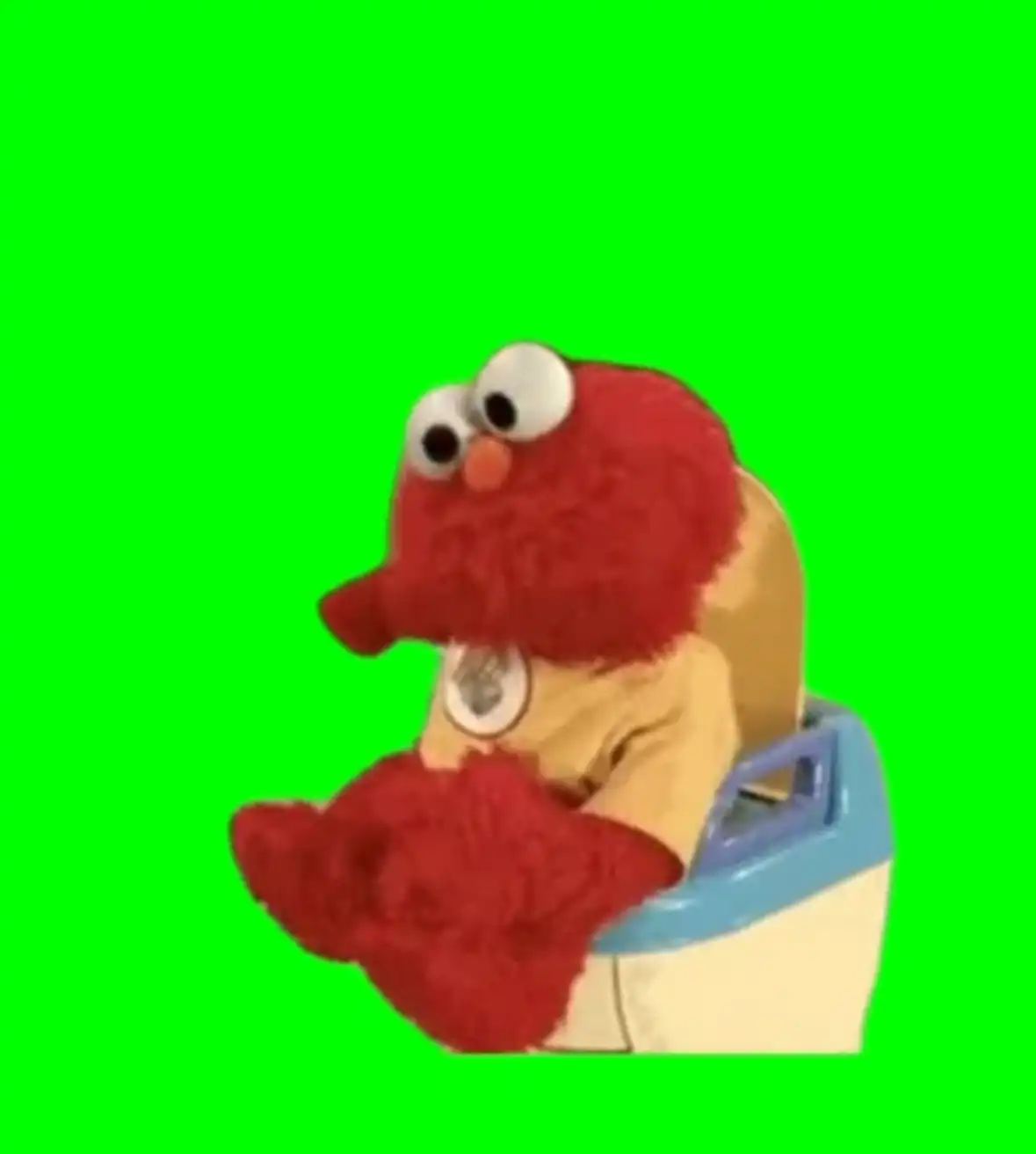 Elmo on the toilet meme green screen