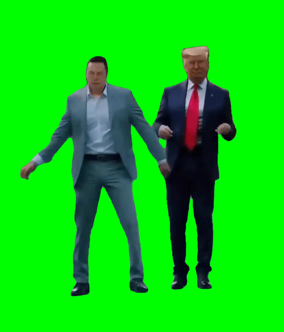 Elon and Trump Dancing Meme Green Screen