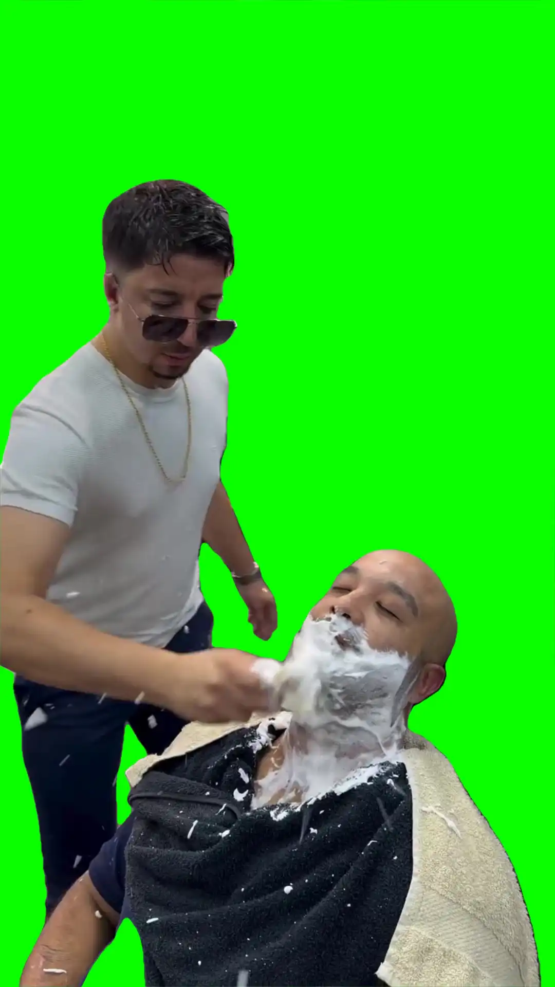 Extreme beard cut meme green screen