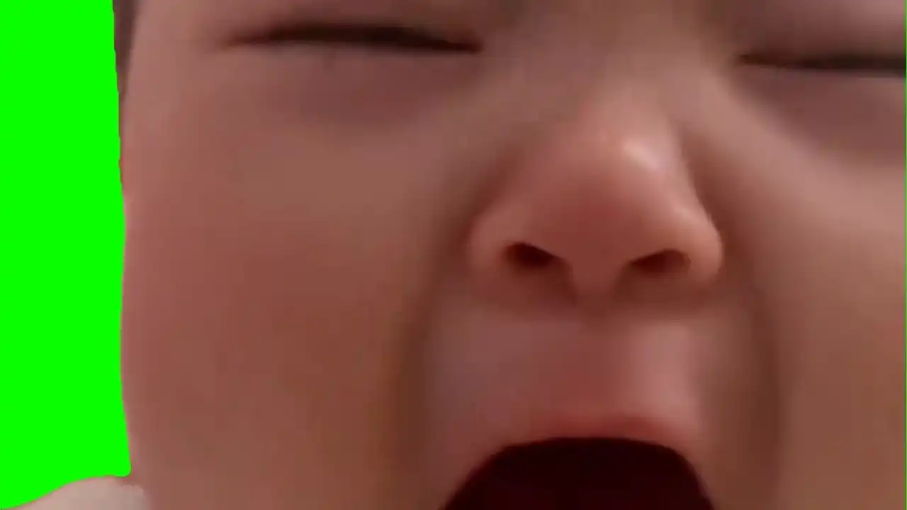 Fake crying green screen