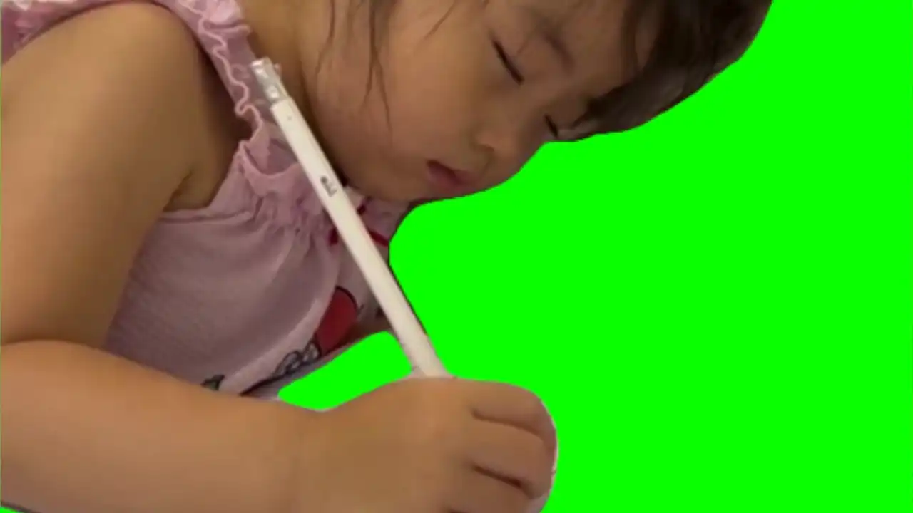 Fake sleeping meme green screen