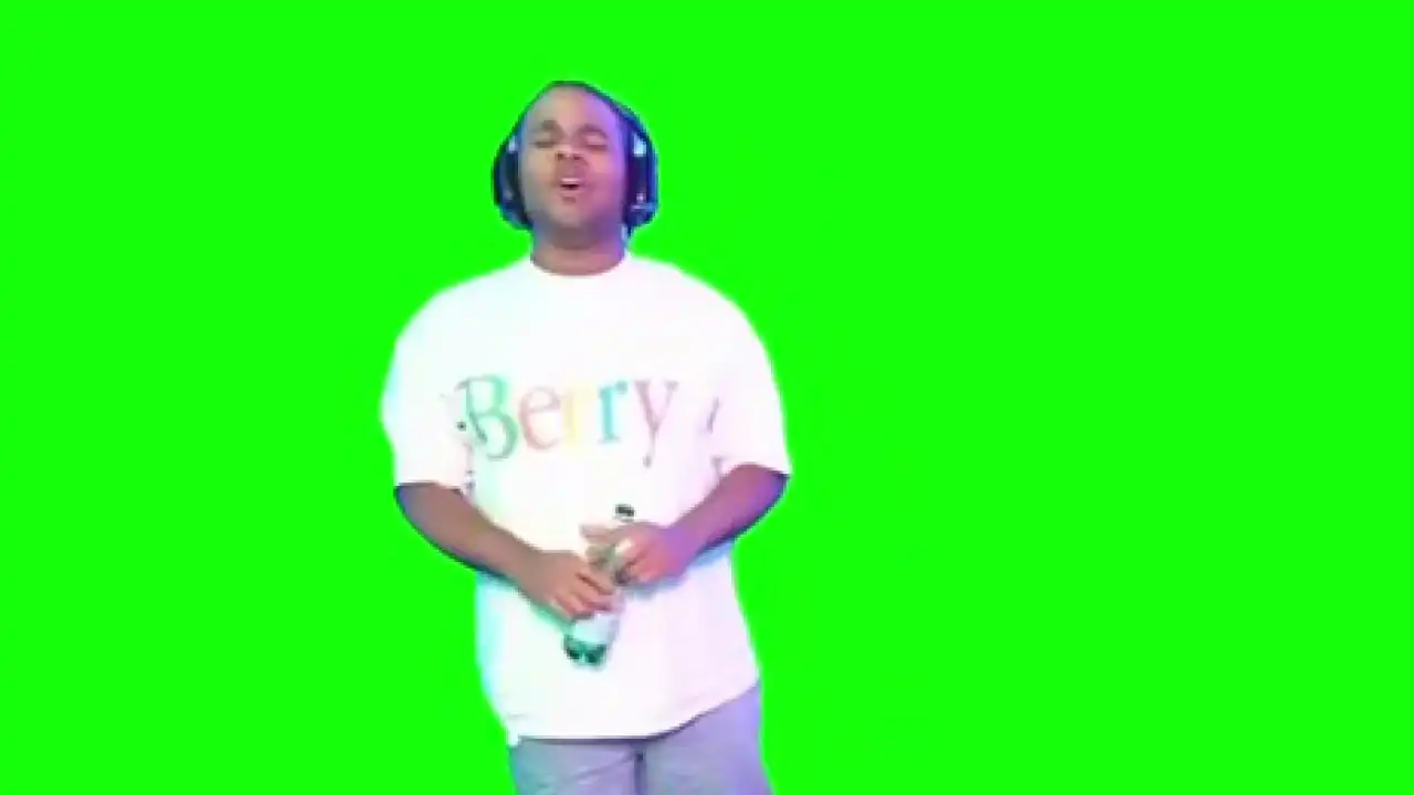 Fanum giving all his vocals meme green screen