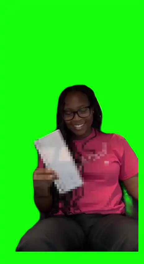 First paycheck reaction meme green screen