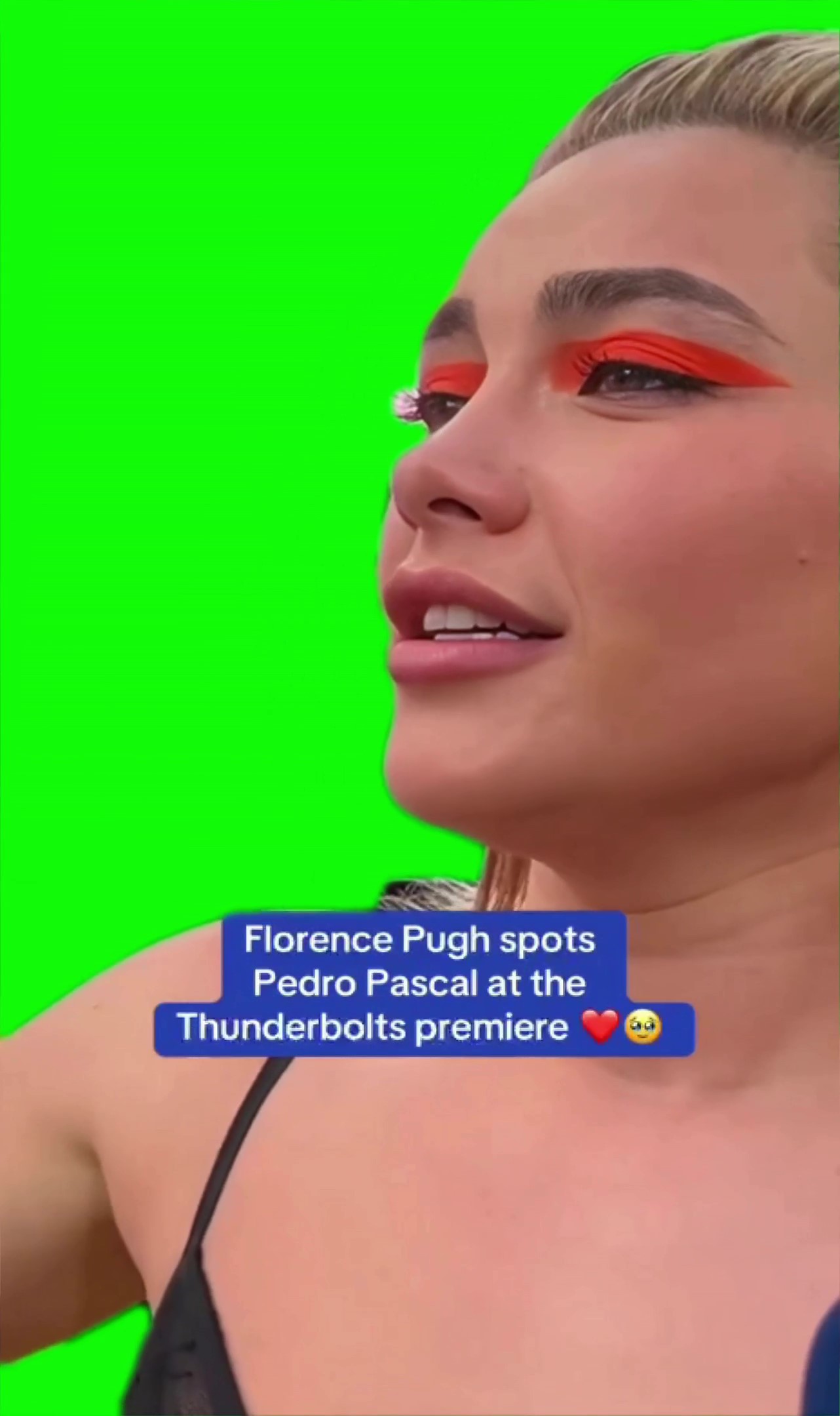 Florence Pugh hi Pedro meme green screen