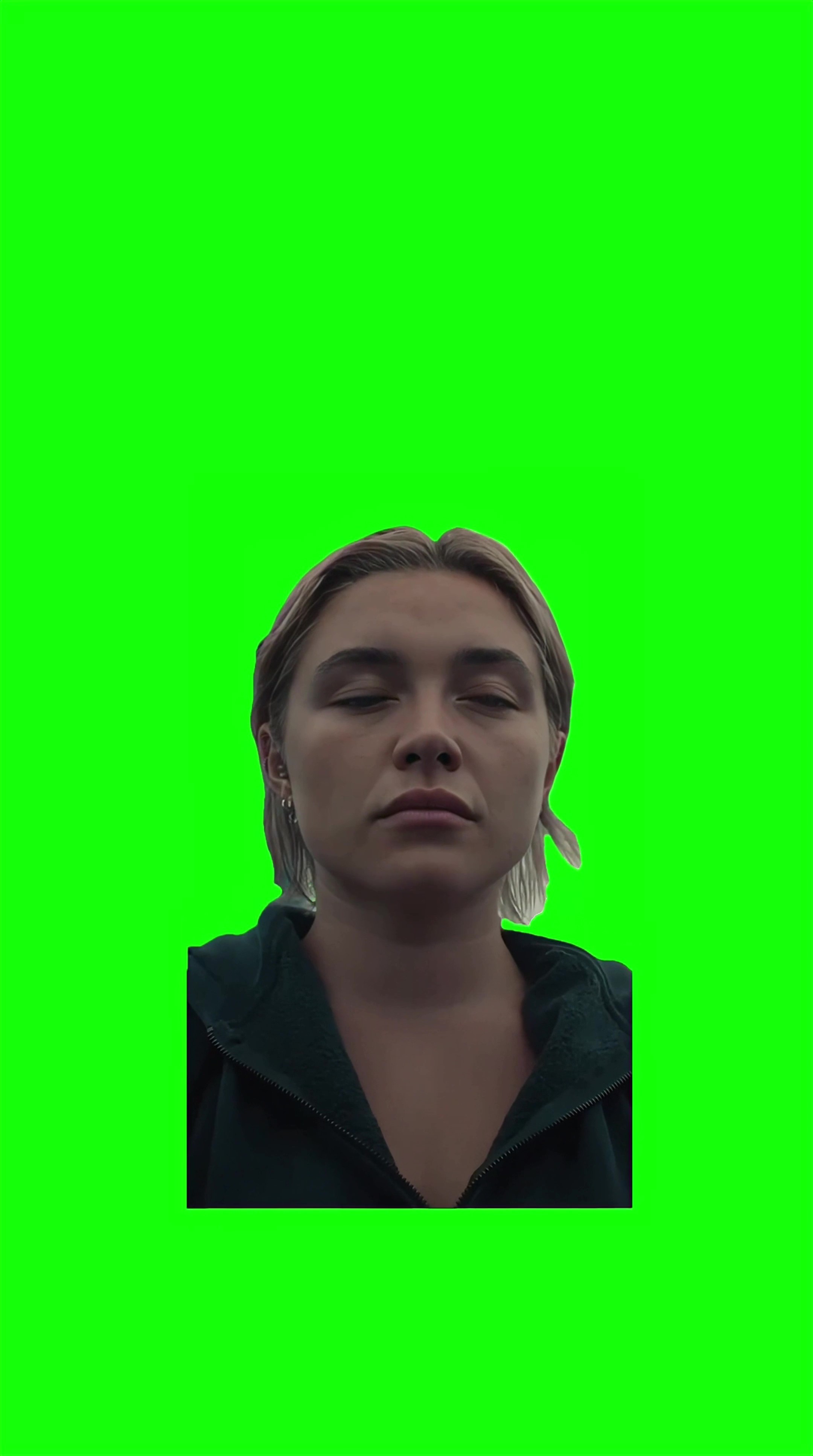 Florence Pugh Thinking Meme green screen