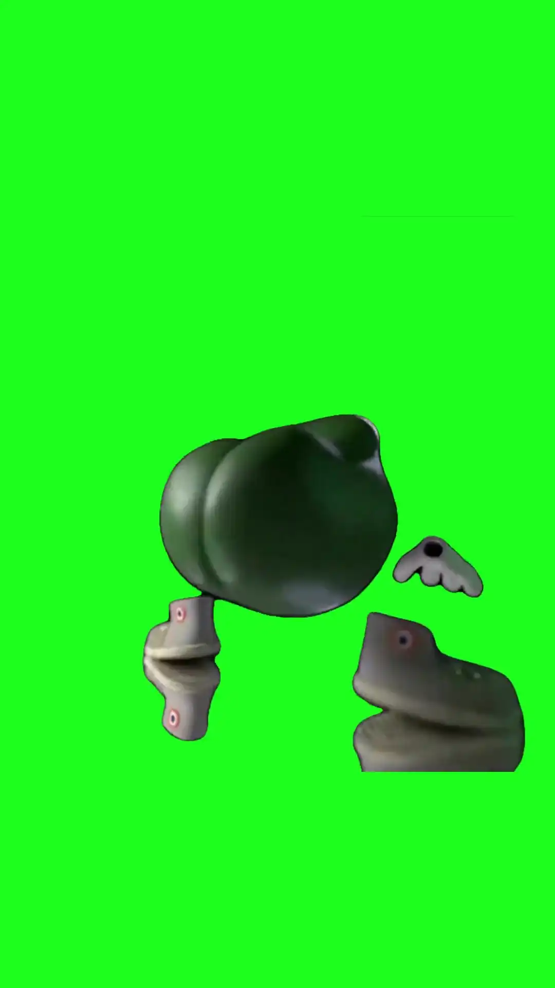 Frog throwing back Green Screen Meme