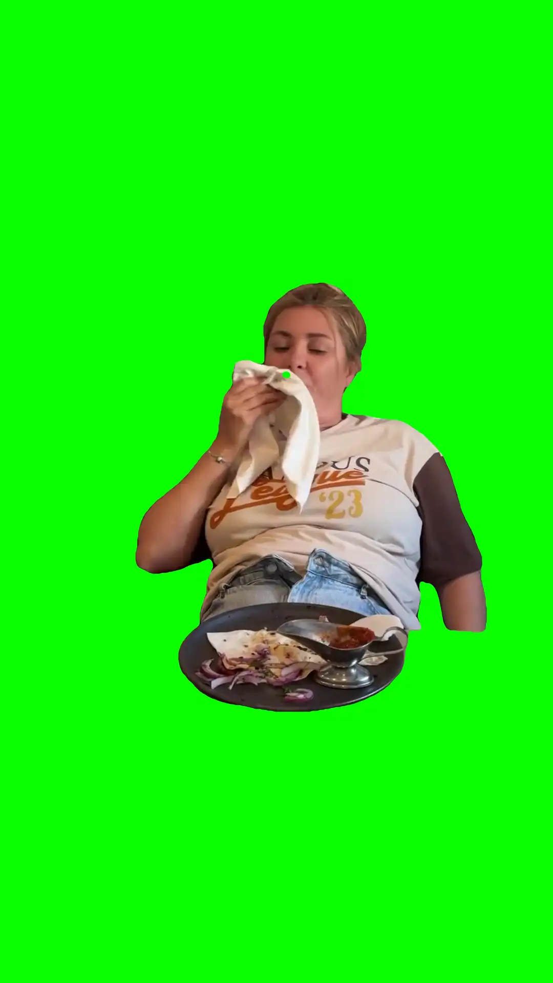Full stomach meme green screen