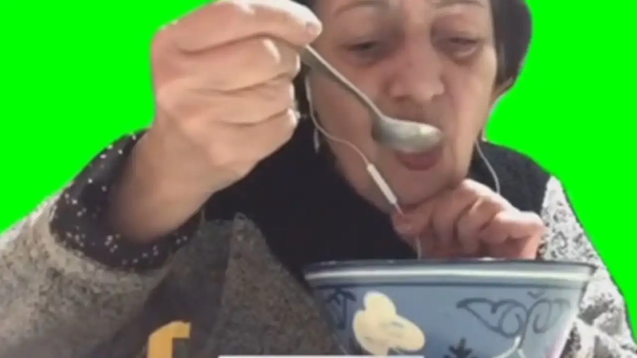 Funny Grandma laughing meme green screen