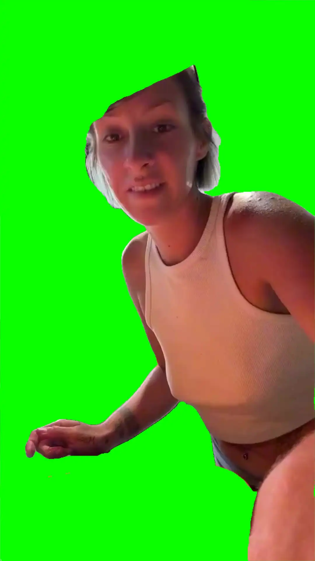 Get your ass down green screen