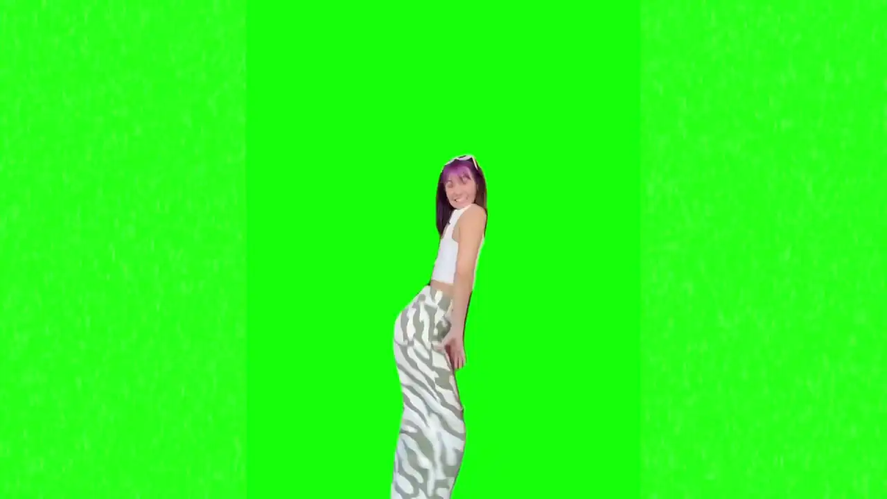 girl backface dancing meme green screen