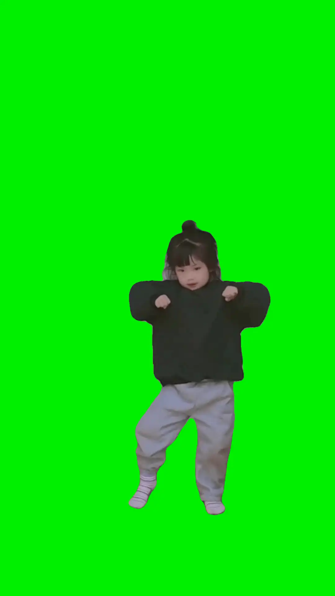 Girl dancing green screen