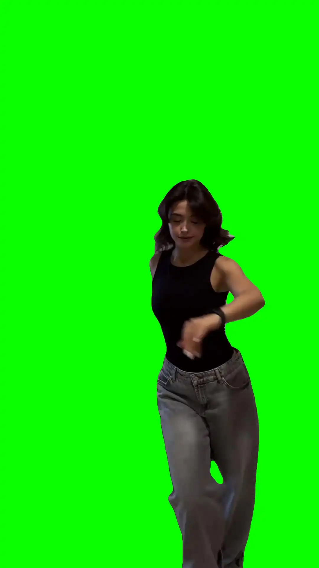 Girl dancing to brother Louie green screen