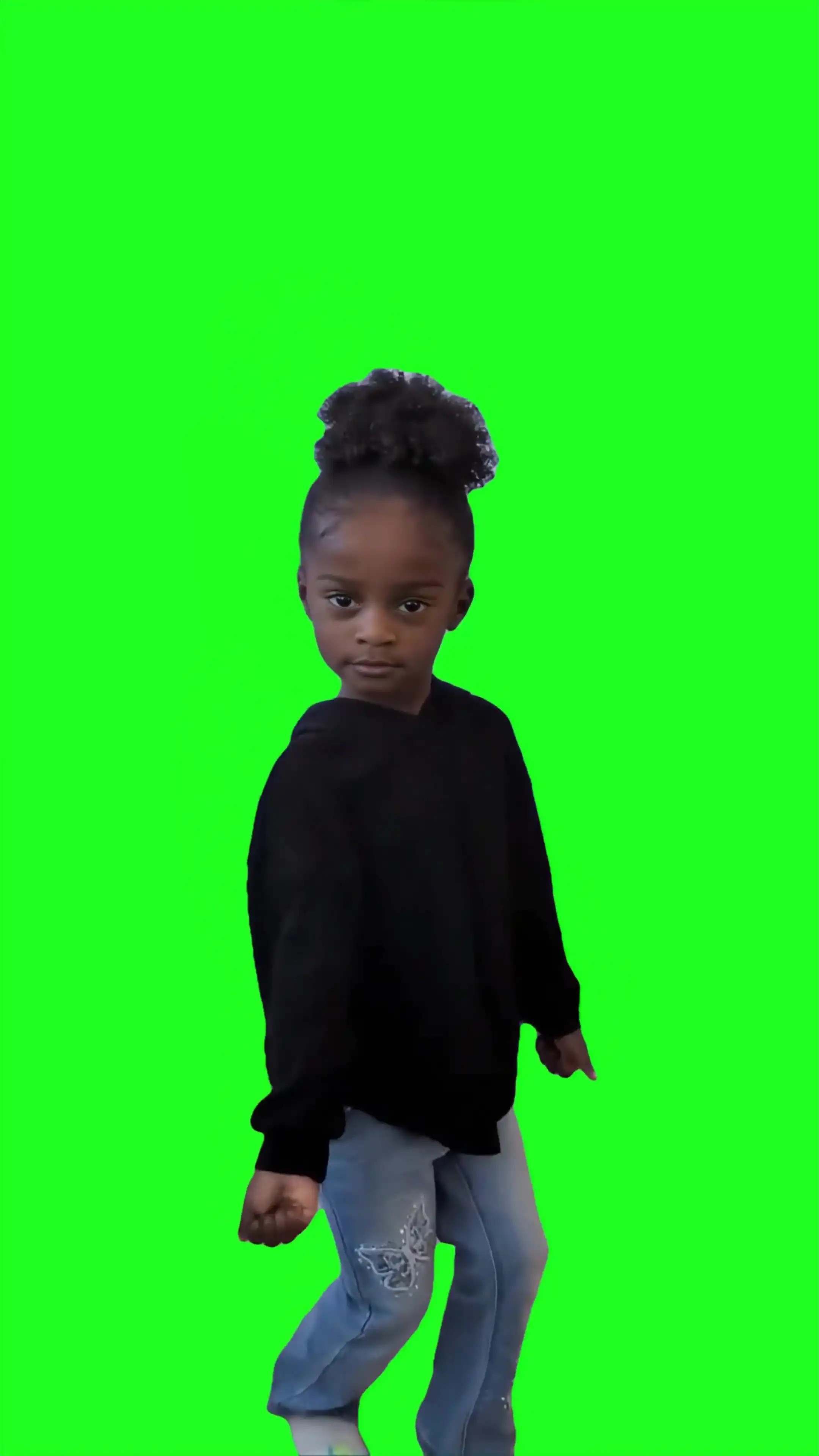 Girl doing shoulder dance Green Screen Meme