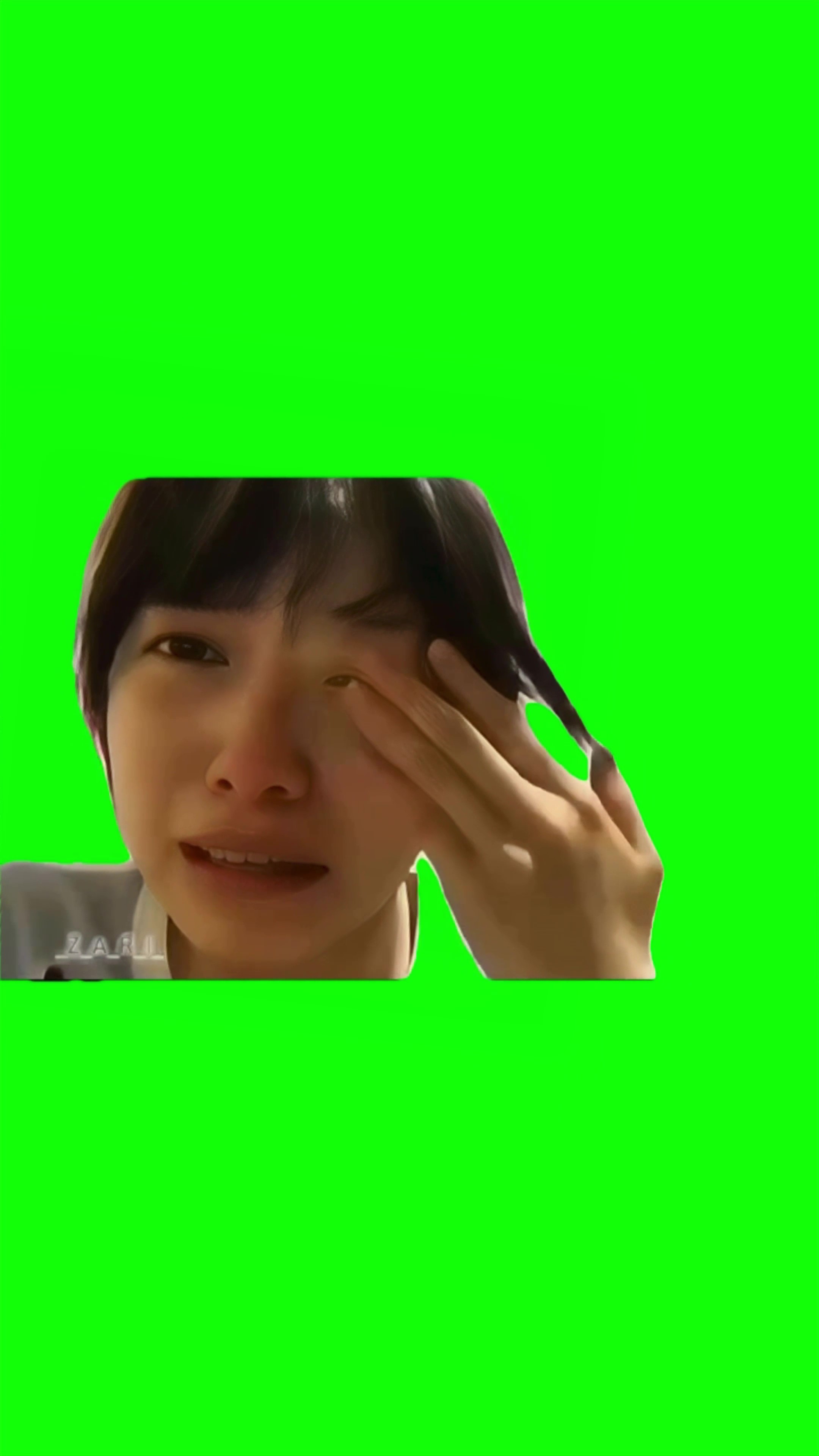 Girl fake Crying Meme Green Screen