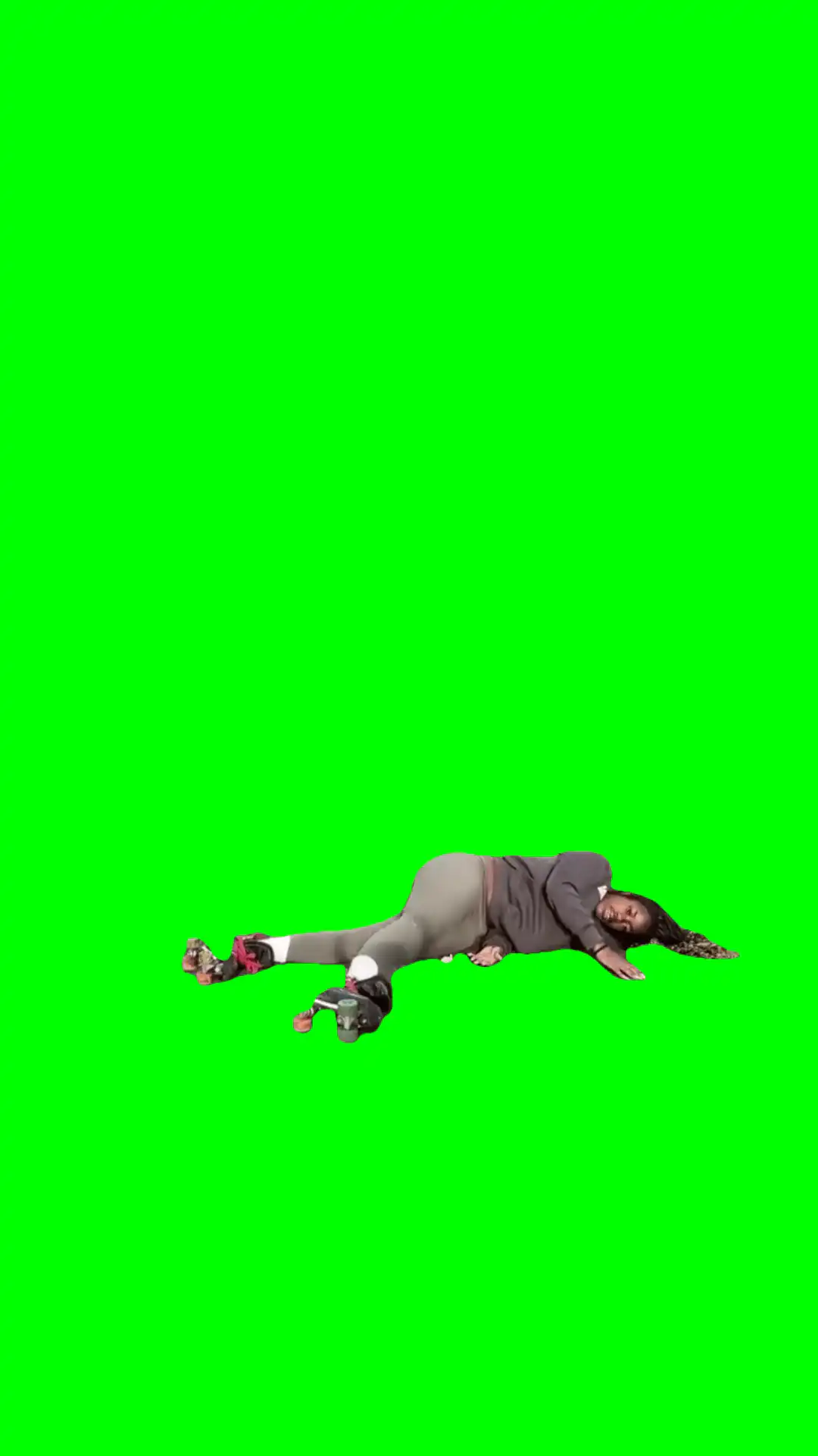 girl falling green screen