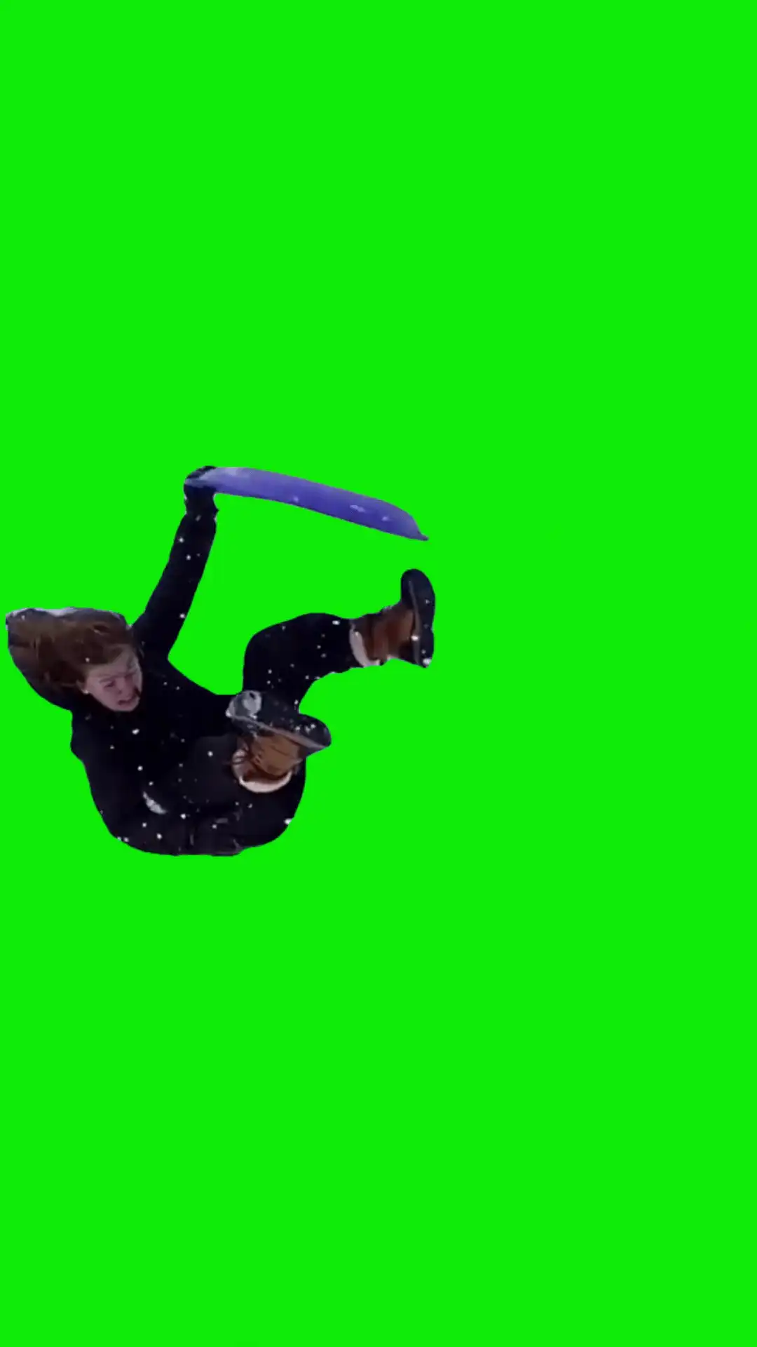 Girl falls off Meme Green Screen