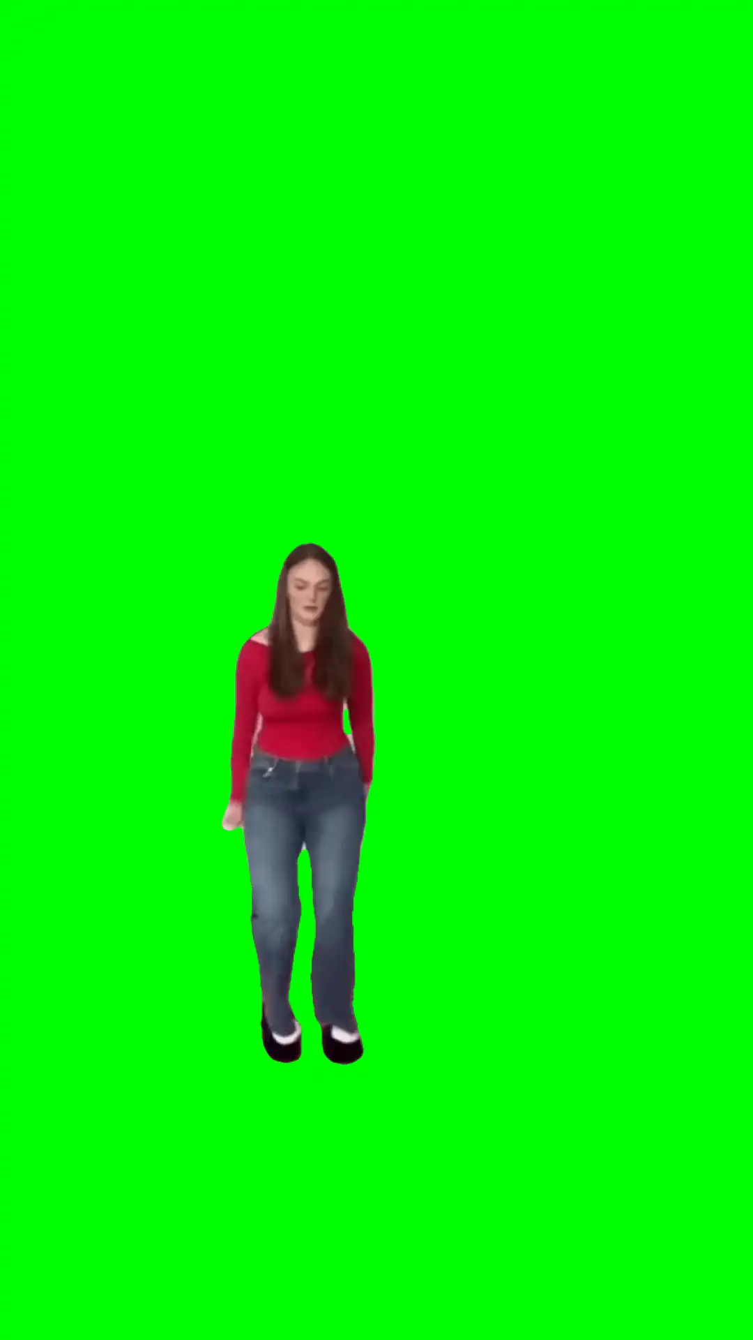 Girl rave dance green screen