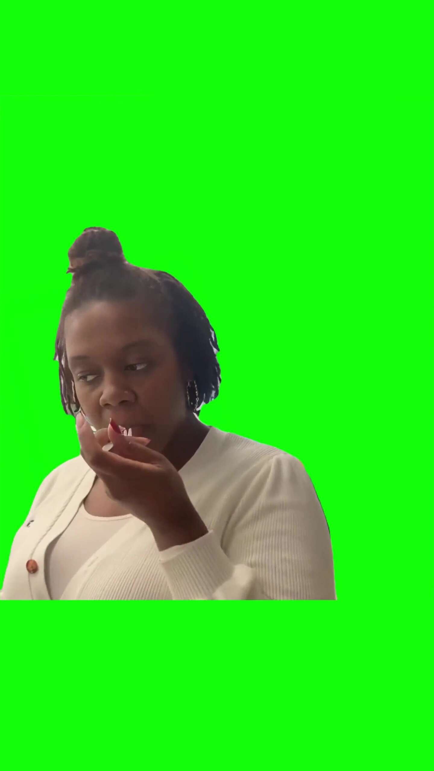 Girl saying Yukk Green Screen Meme