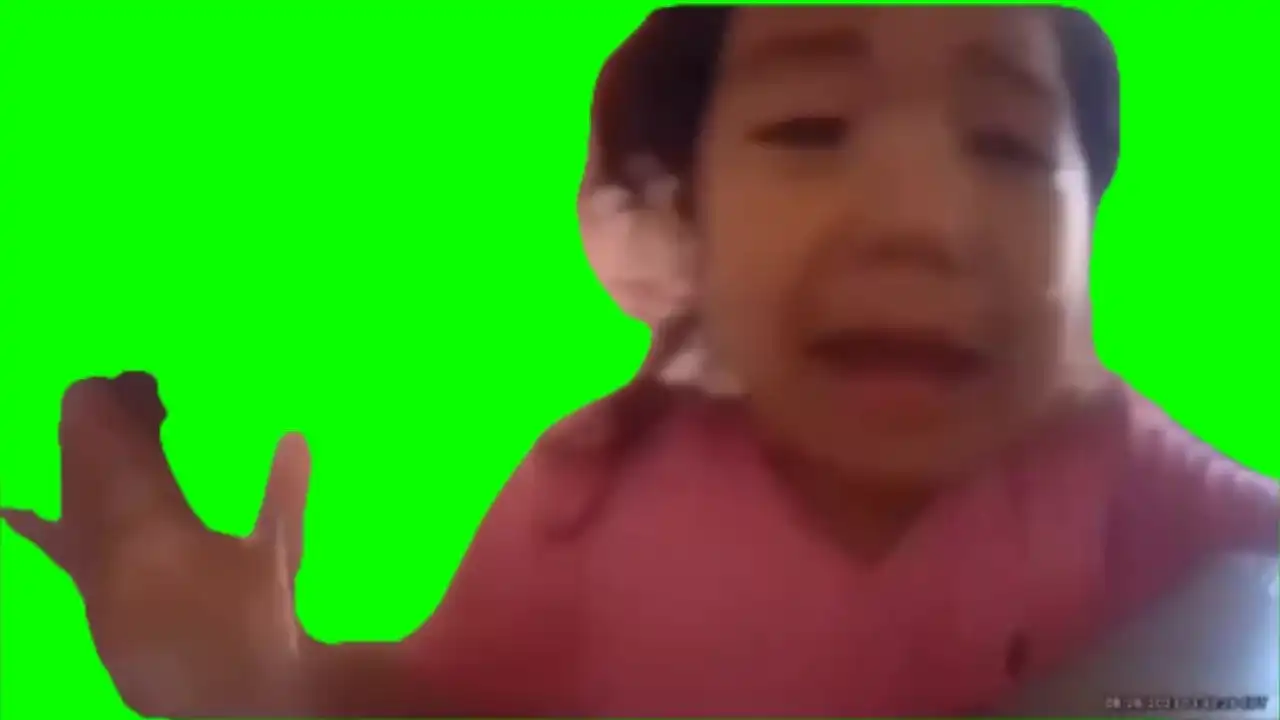 Girl screaming Mom Meme green screen