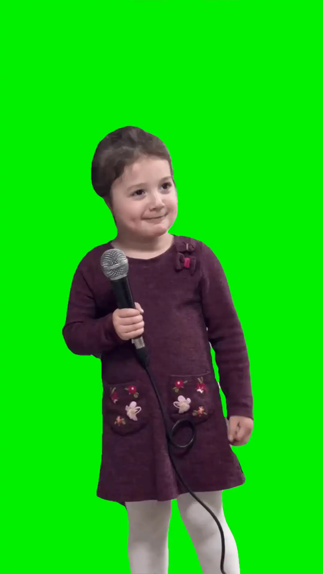 Girl showing the bird green screen
