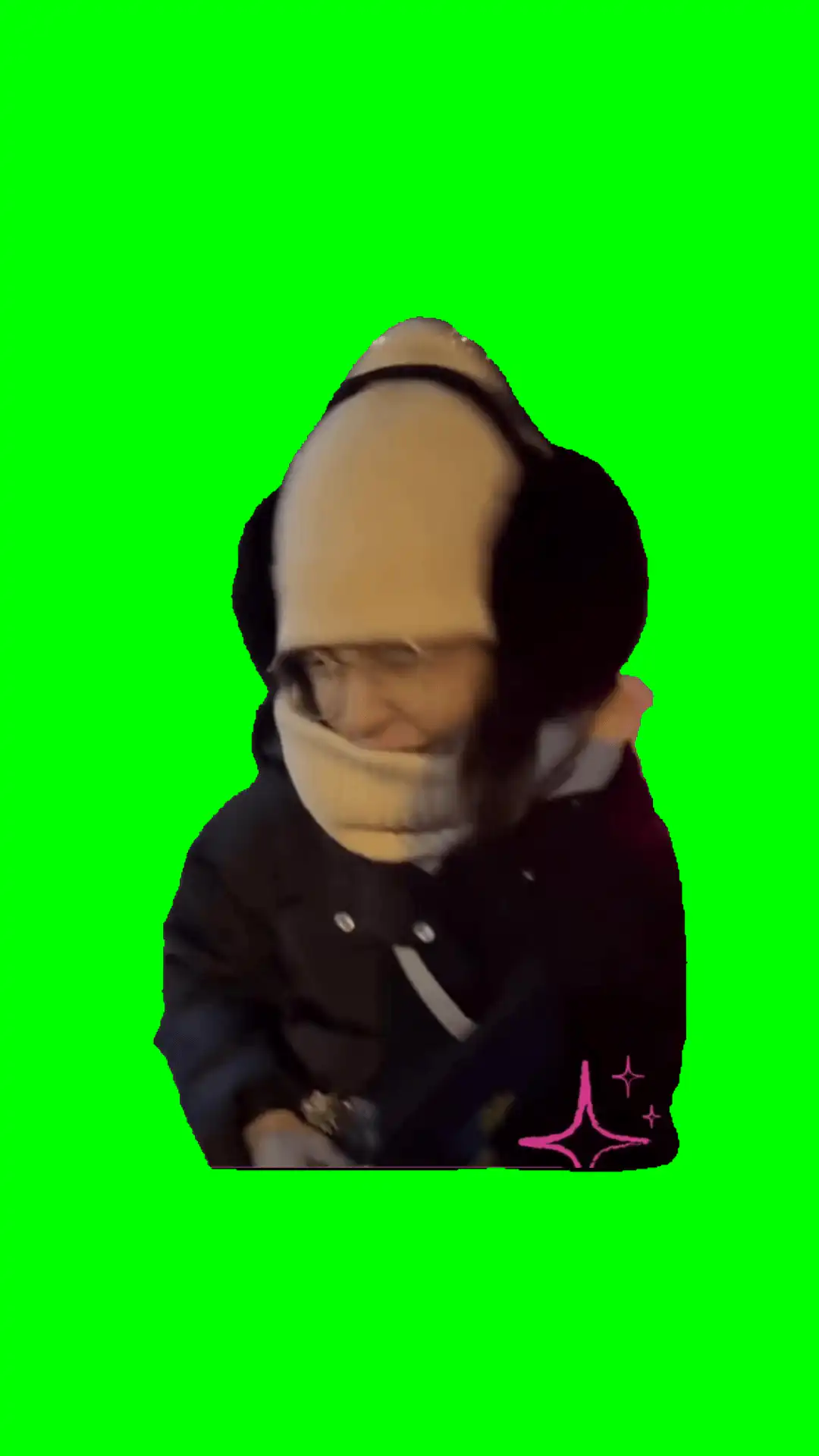 Girl singing jingle bells Meme Green Screen