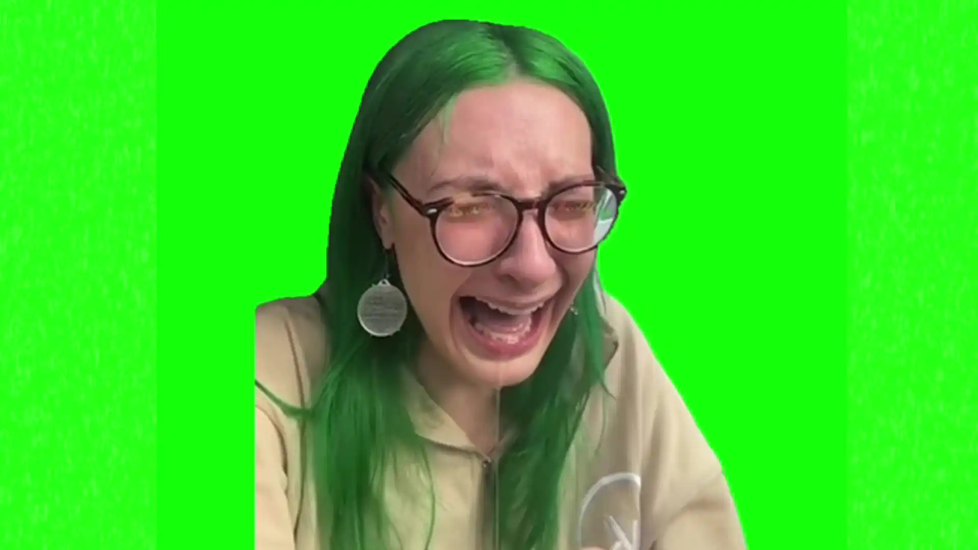 Girl sobbing to new Taylor Swift album meme green screen