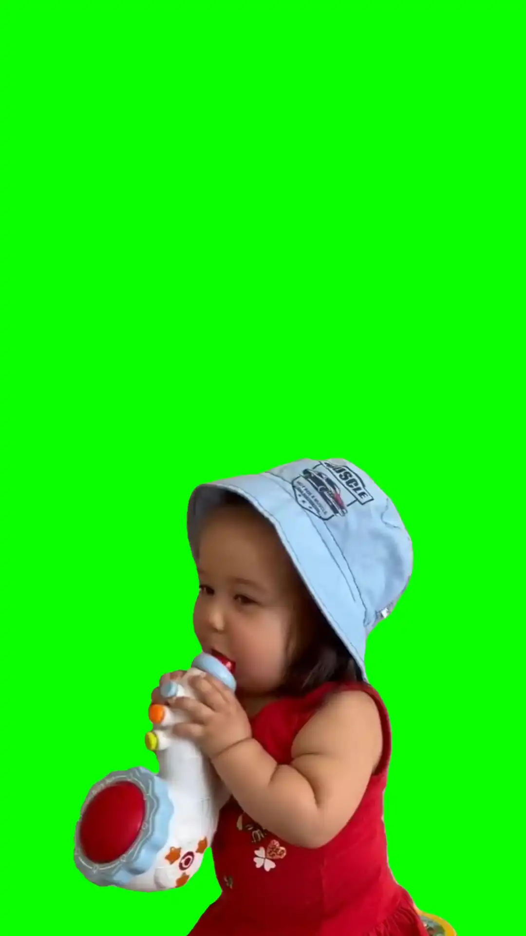 Girl whistles and laughing meme green scrren