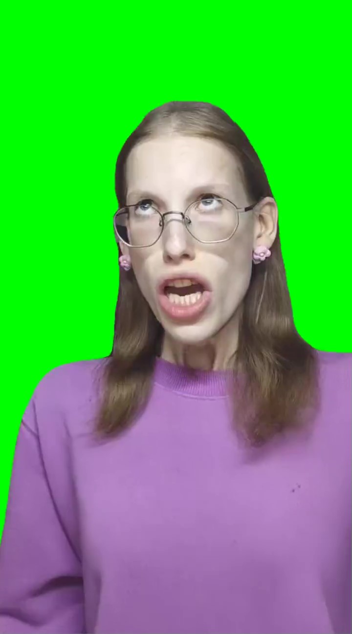 Girl with big mouth Green Screen