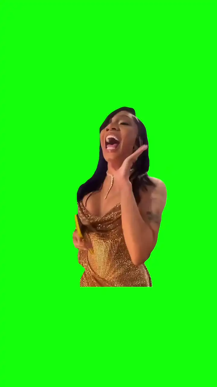 Glorilla screaming meme green screen