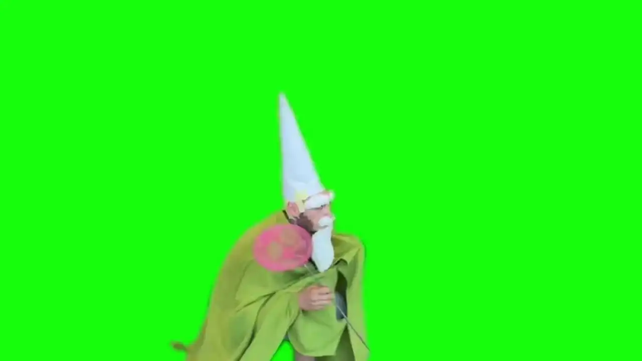 gnome walking meme green screen