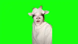 Goat Talking to Clueless Huh Cat Meme Green Screen