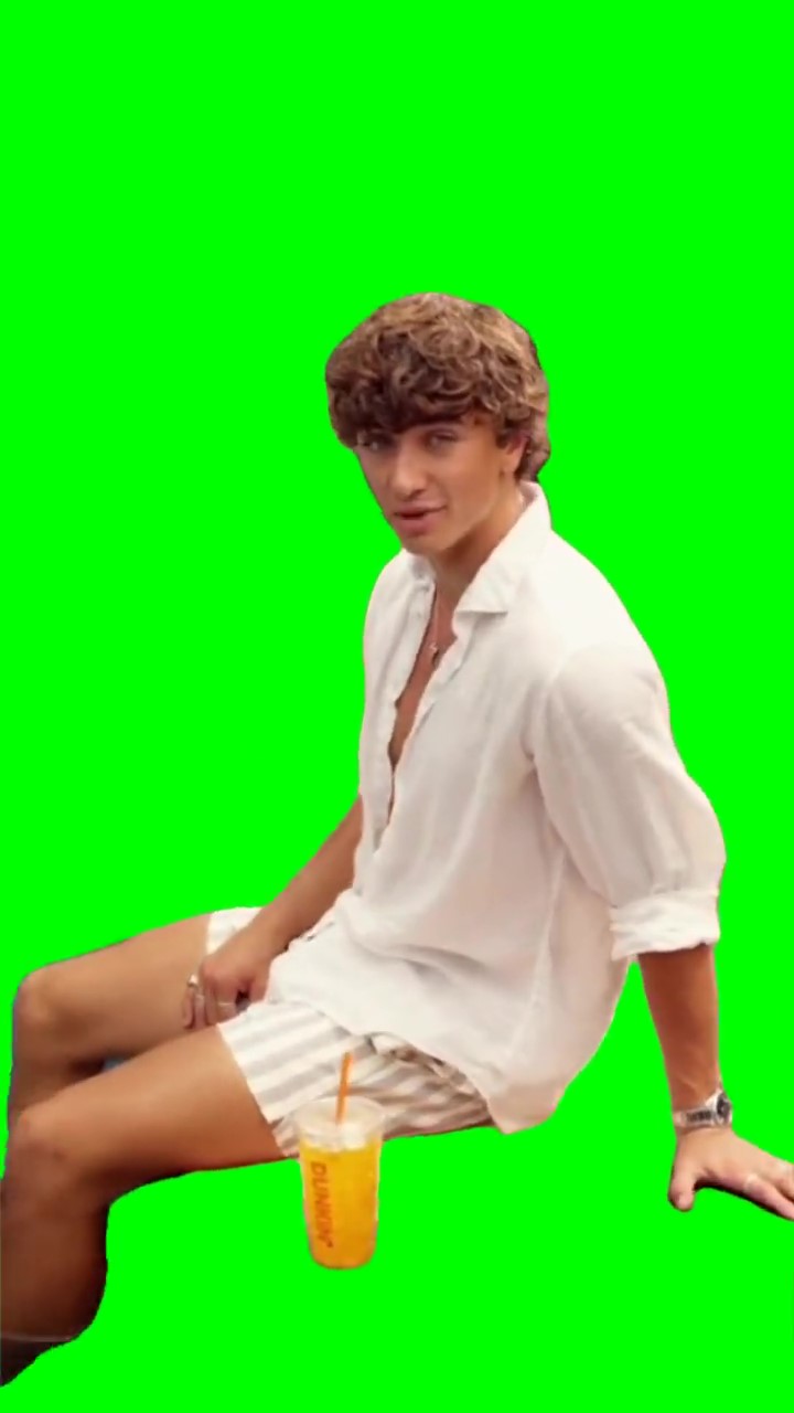 GOLDEN HOUR HITS DIFFERENT WITH DUNKIN meme Green Screen