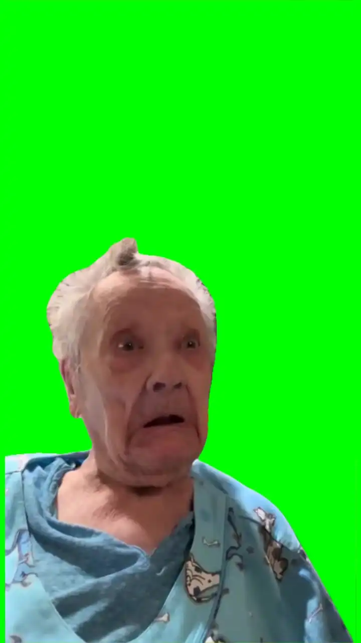 Grandma being silly green screen