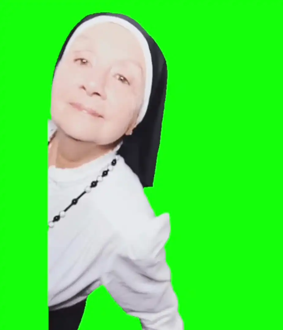 Grandma Nun Dancing meme Green screen