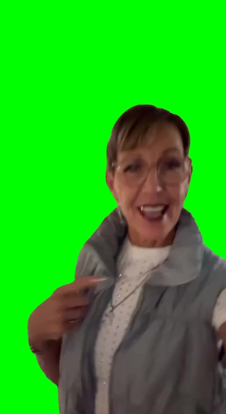Granny Flexing Diamond Green Screen