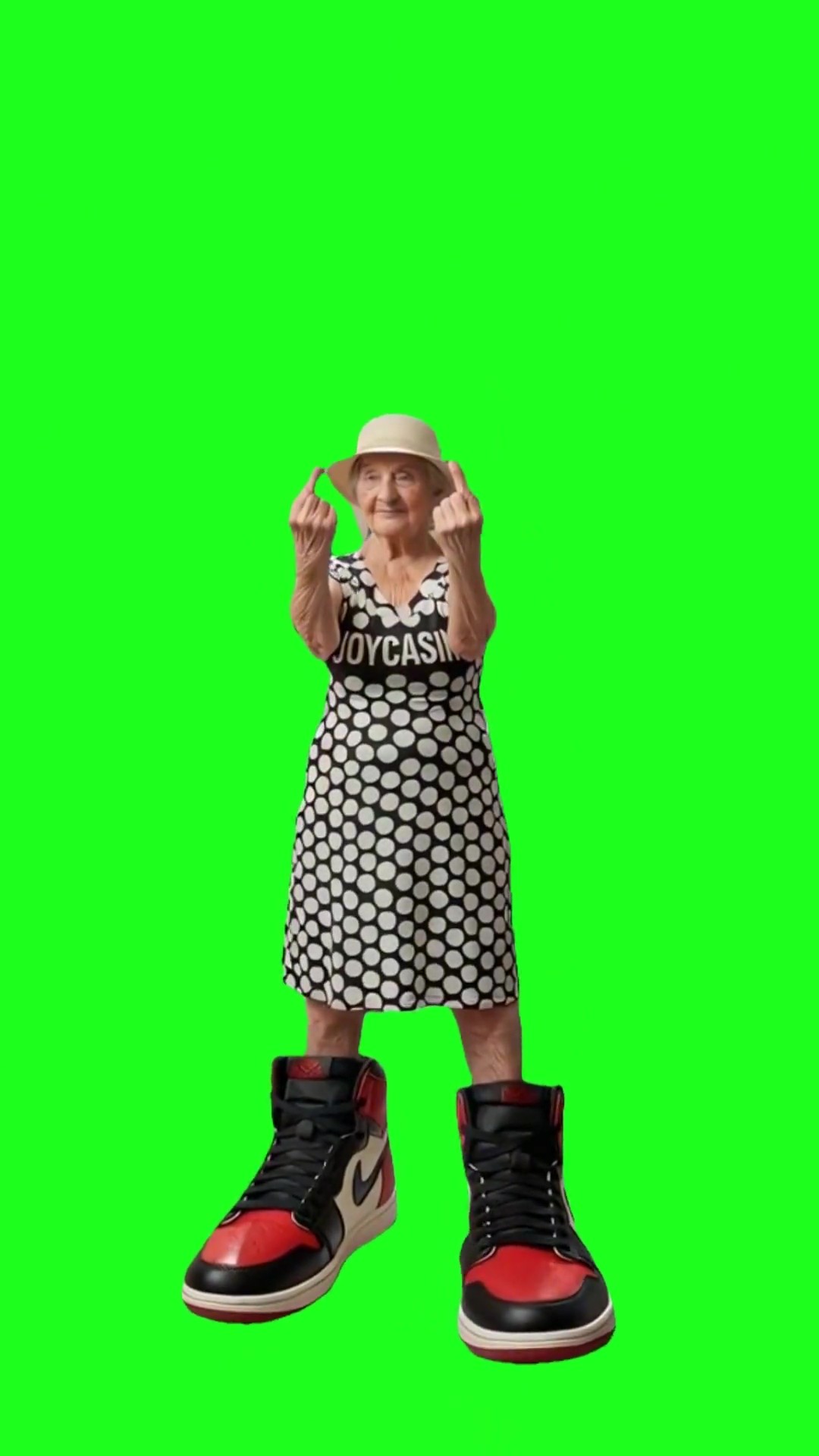 Granny Showing Middle Fingers