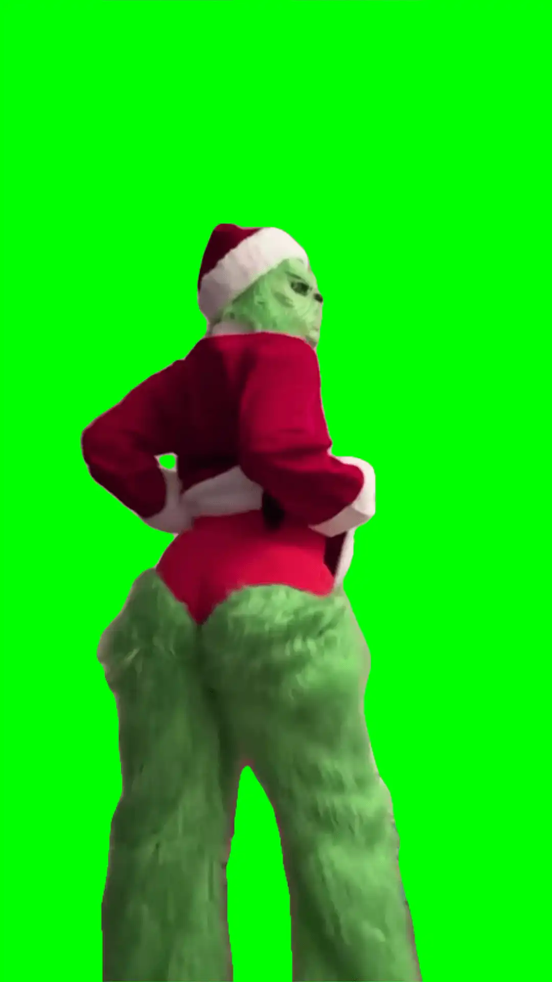 Grinch throwing down green screen