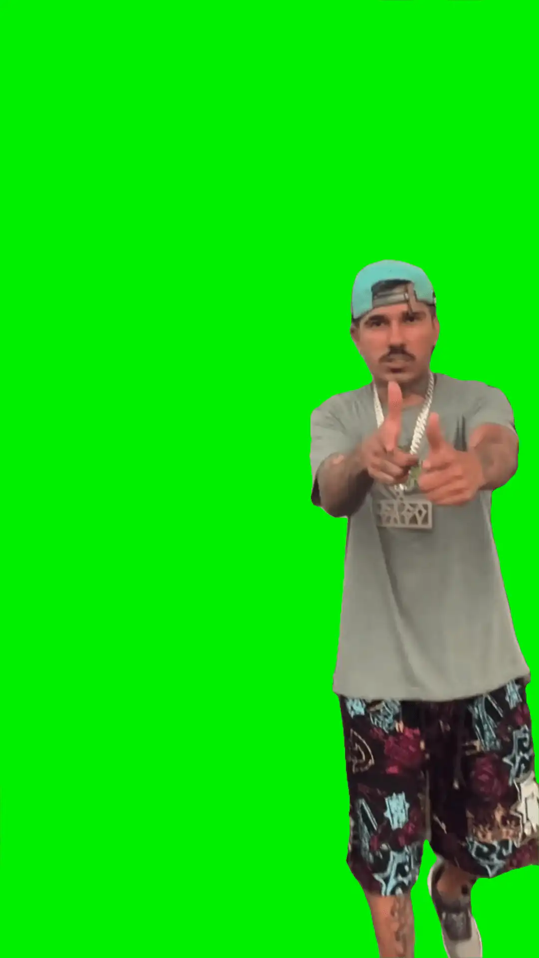 Guy barking green screen