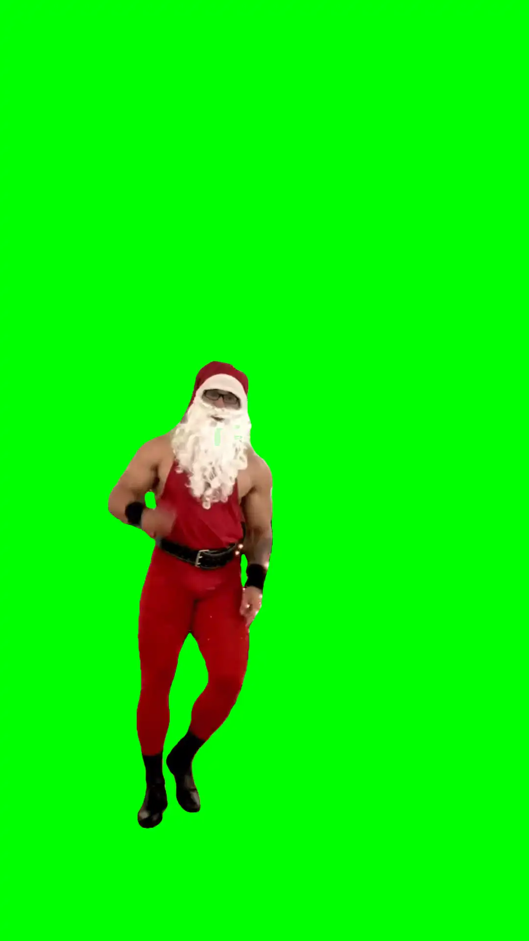 Guy dressed santa suit dancing meme green screen