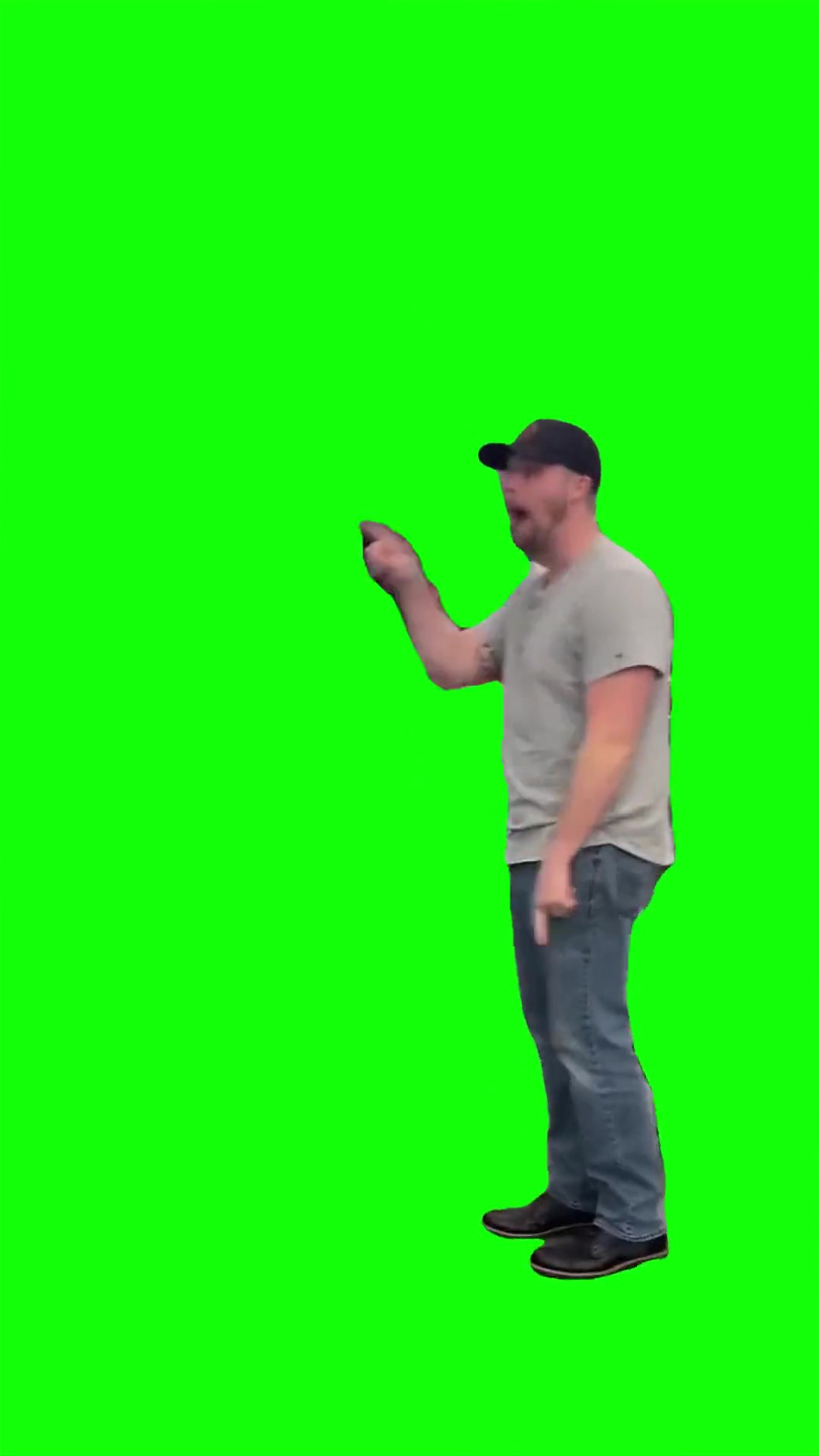 Guy excited meme green screen