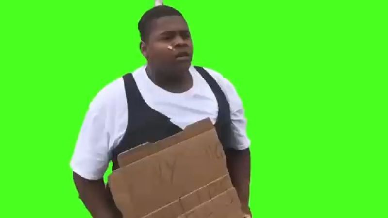 Guy Holding Sign Does Funny Dance Green Screen Meme