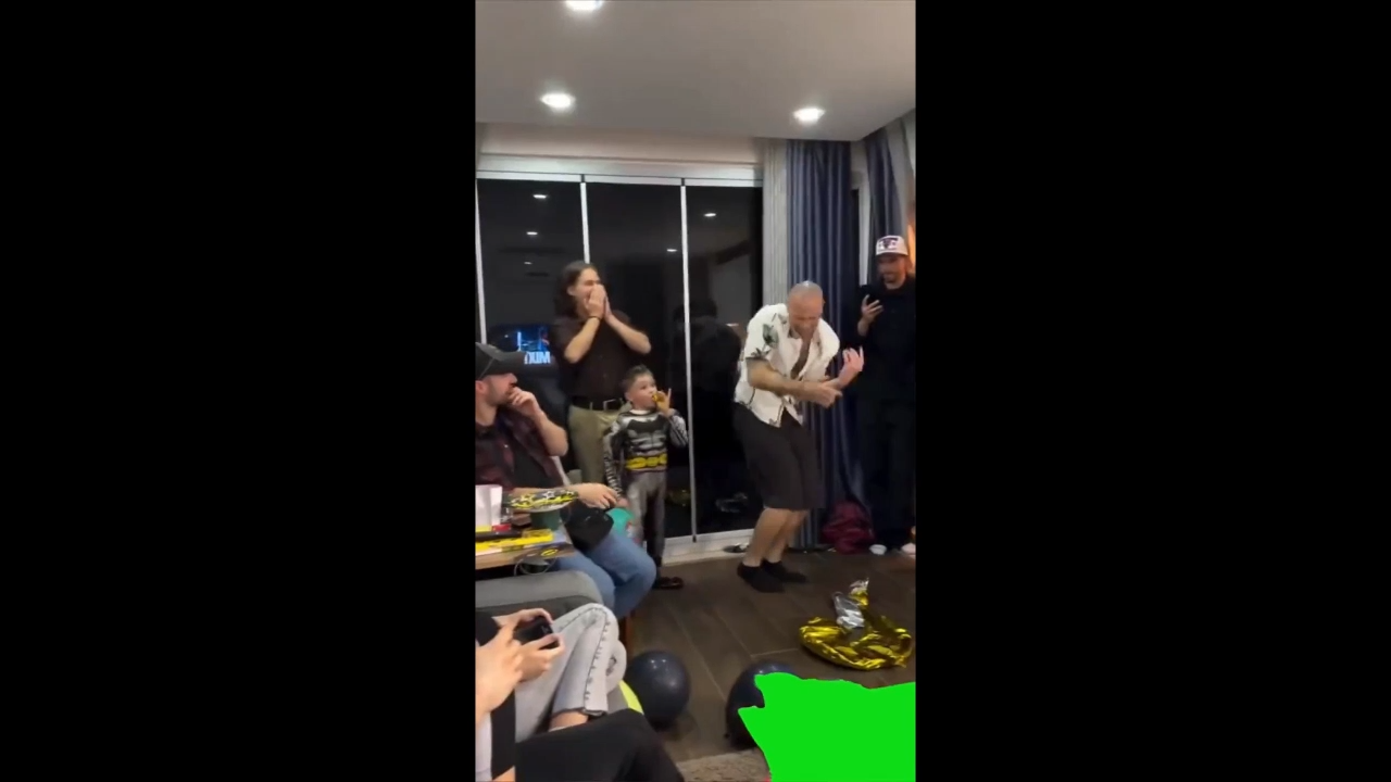 Guy Jumps On A Table Green Screen