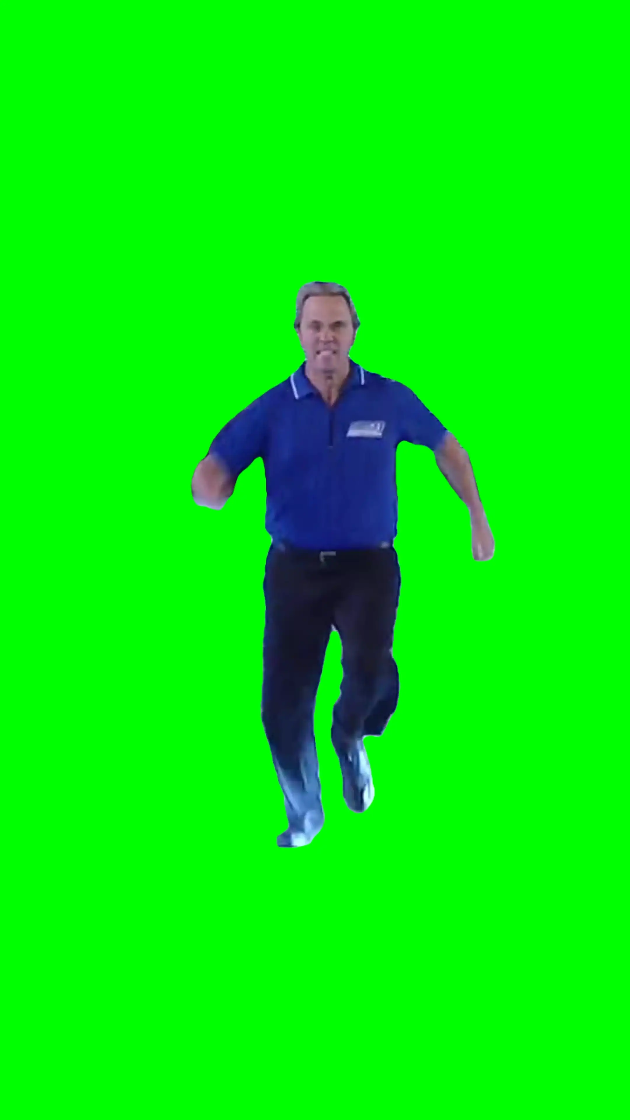 Guy running fast meme green screen