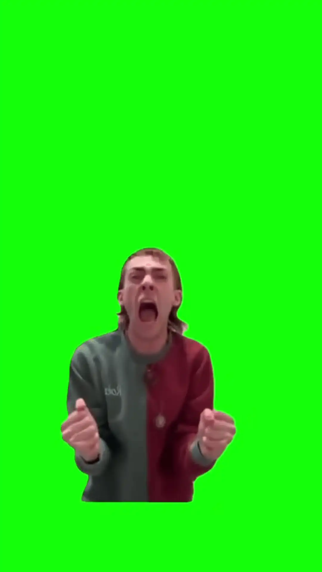 Guy screaming meme green screen