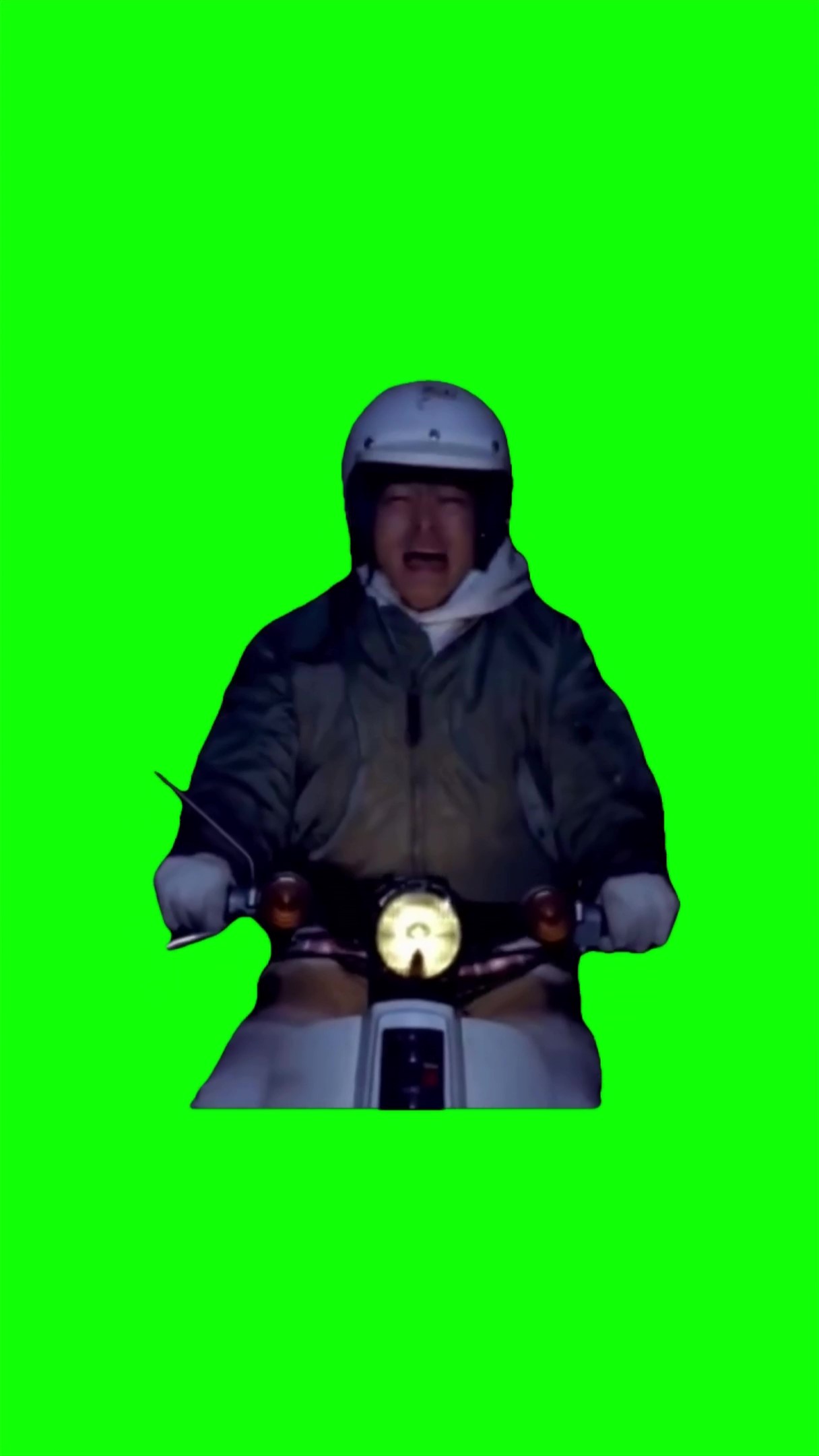 Guy screaming while riding Meme Green Screen