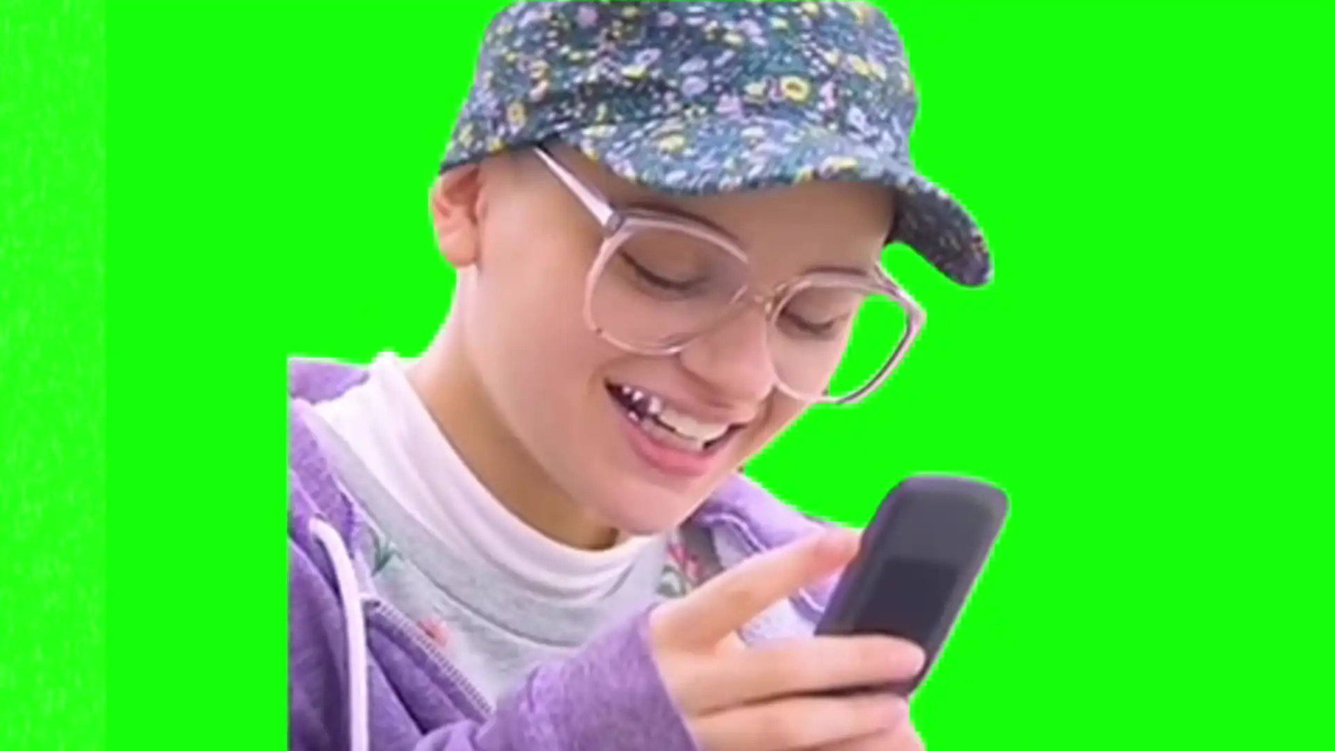 Gypsy Giggling meme green screen