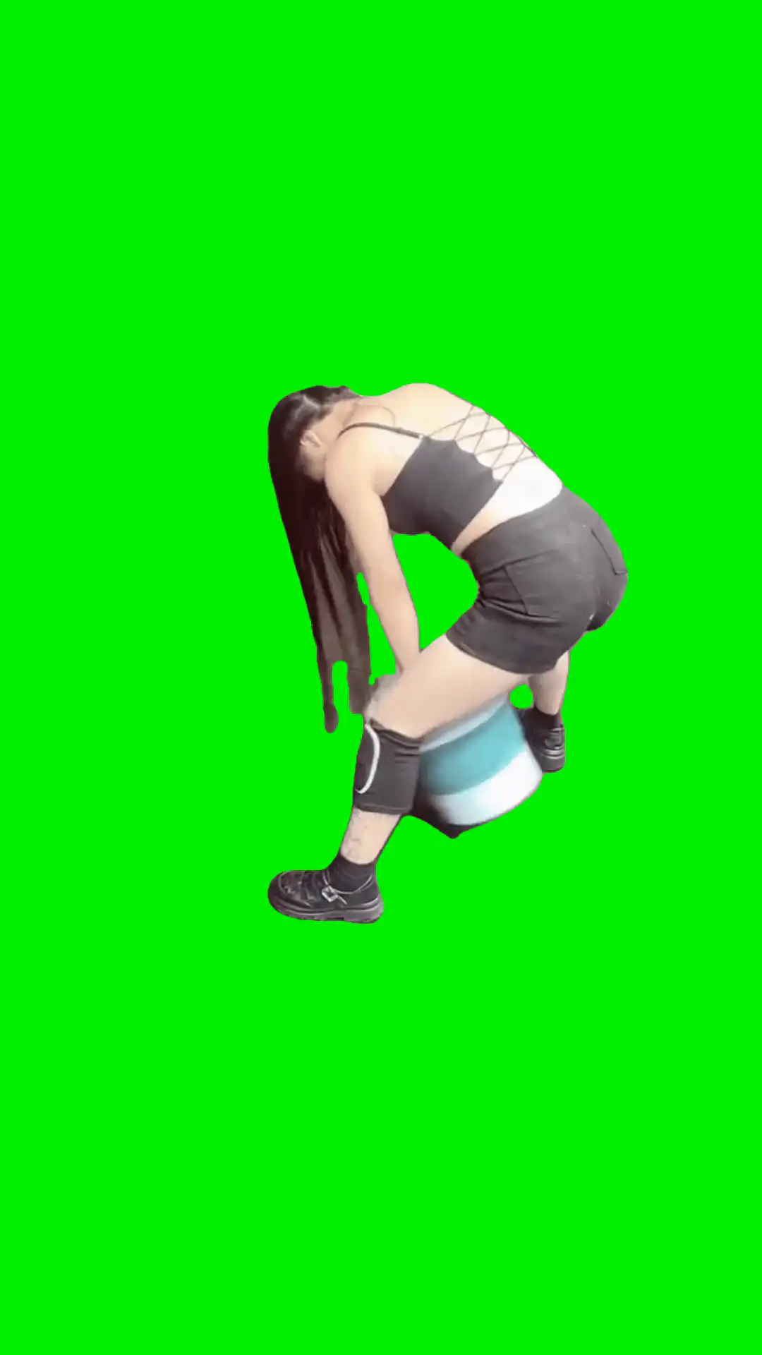 Hair whip green screen