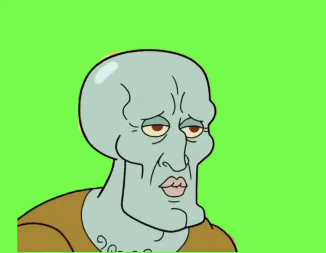 handsome squidward meme green screen