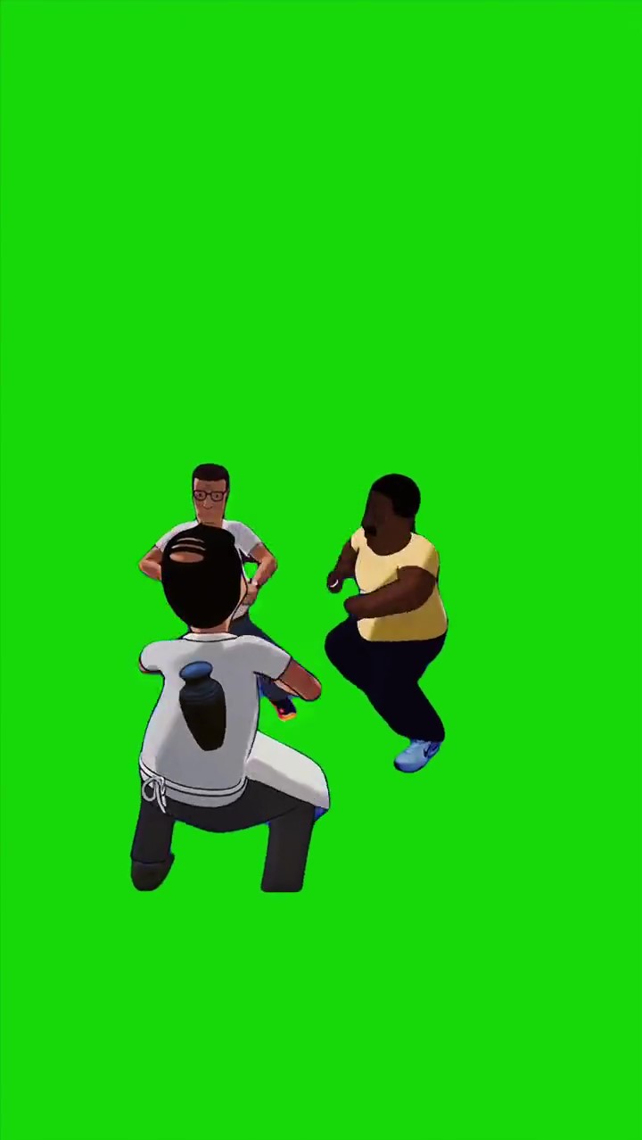Hank BoB and Cleavalnd Emote meme Green Screen