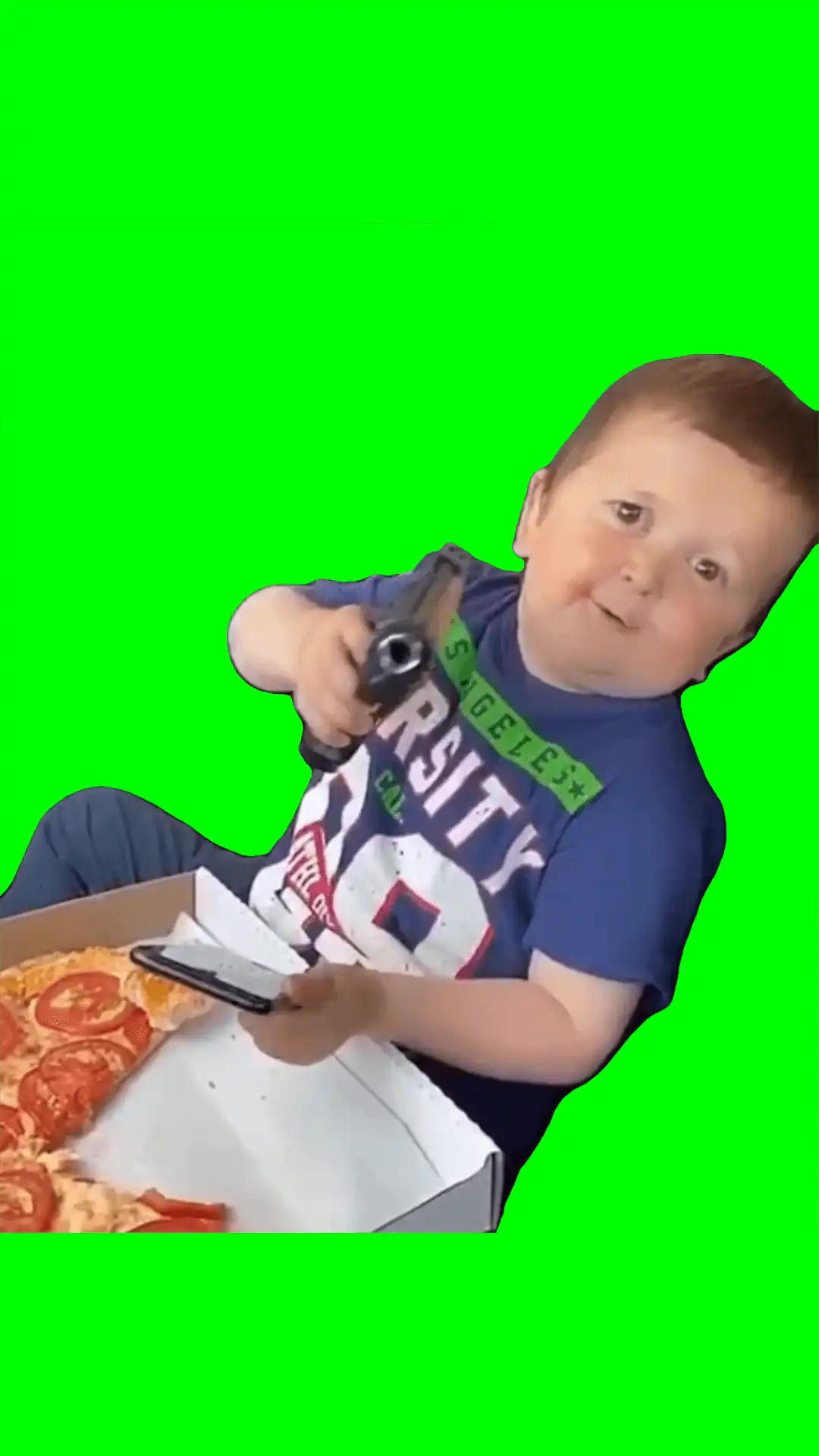 Hasbulla pulls out a gun green screen